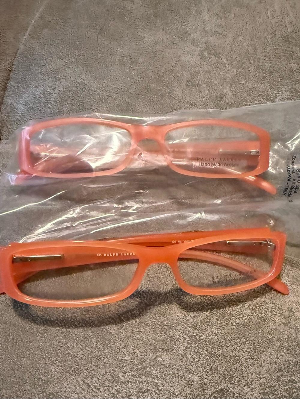 TWO Pair Ralph Lauren Orange Reading Glasses - Lightweight Fashion Frames